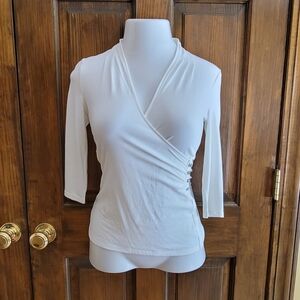 White House Black Market White Wrap Blouse